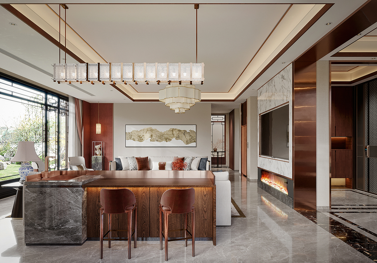 新中式别墅-效果表现