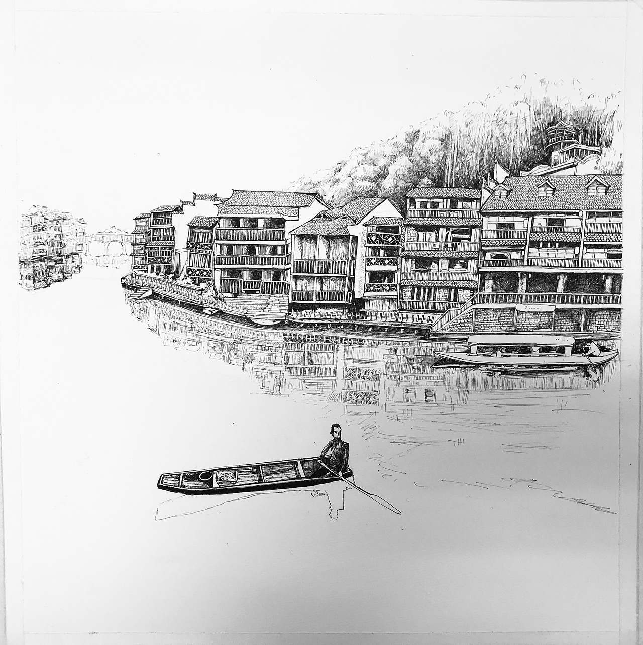 凤凰古城|纯艺术|绘画|姜菲_原创作品-站酷(zcool)