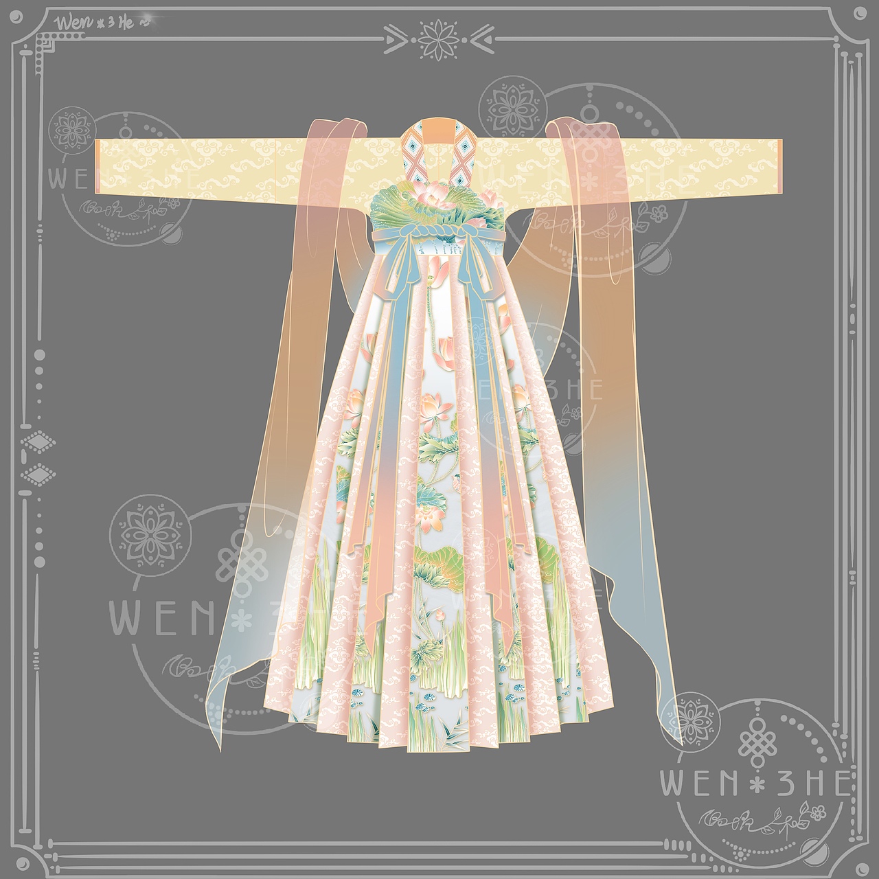 汉服设计稿│同步更新与记录-4（图ZMzQyOTE0MzA0） - 传统/民族服饰 - 站酷设计师鱼团的小猫们原创素材 - 站酷ZCOOL