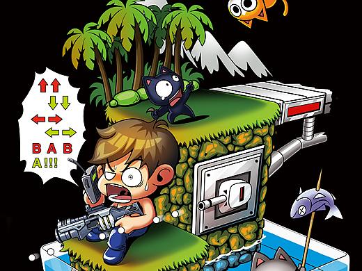 大远捞鱼 FC插画系列 魂斗罗（个人主页-ZNDYzNTU3OTI=） - 创作习作 - 站酷设计师大远原创素材 - 站酷ZCOOL