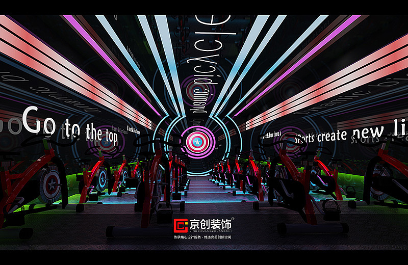郑州健身房装修_京创装饰5000平米健身房装修