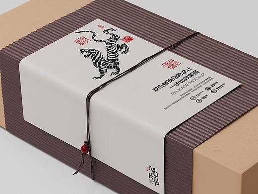 中国风牛皮纸书型盒样机