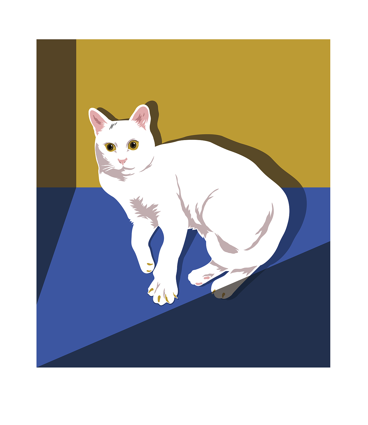 一只叫小白的猫（图ZMzc0MzAyNDQ=） - 商业插画 - 站酷设计师FCCK原创素材 - 站酷ZCOOL