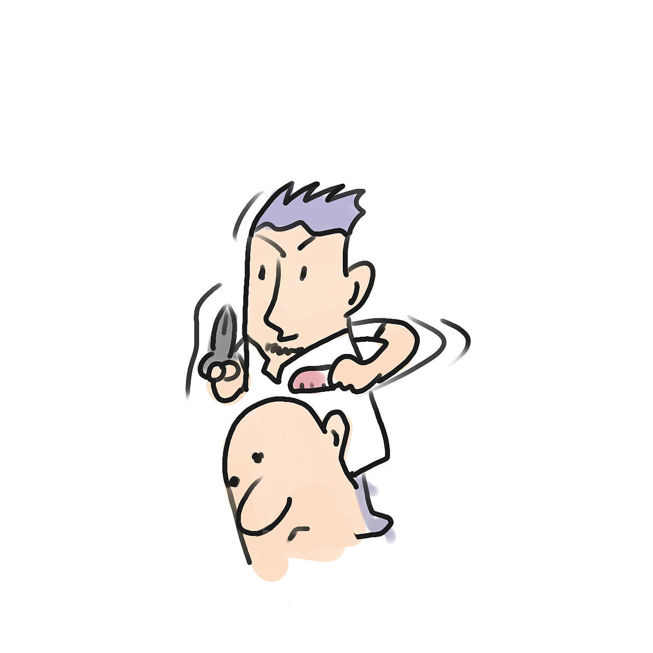 今天理发发现贵了朋友问我为何我说因为头大