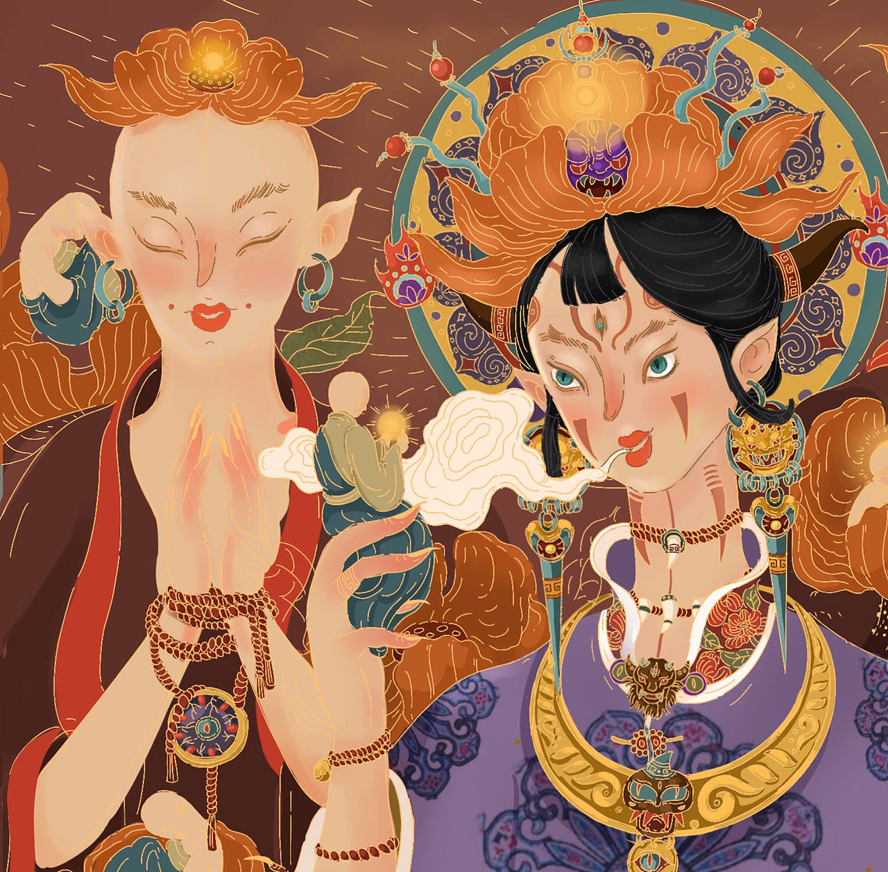  中国神话故事插画练习