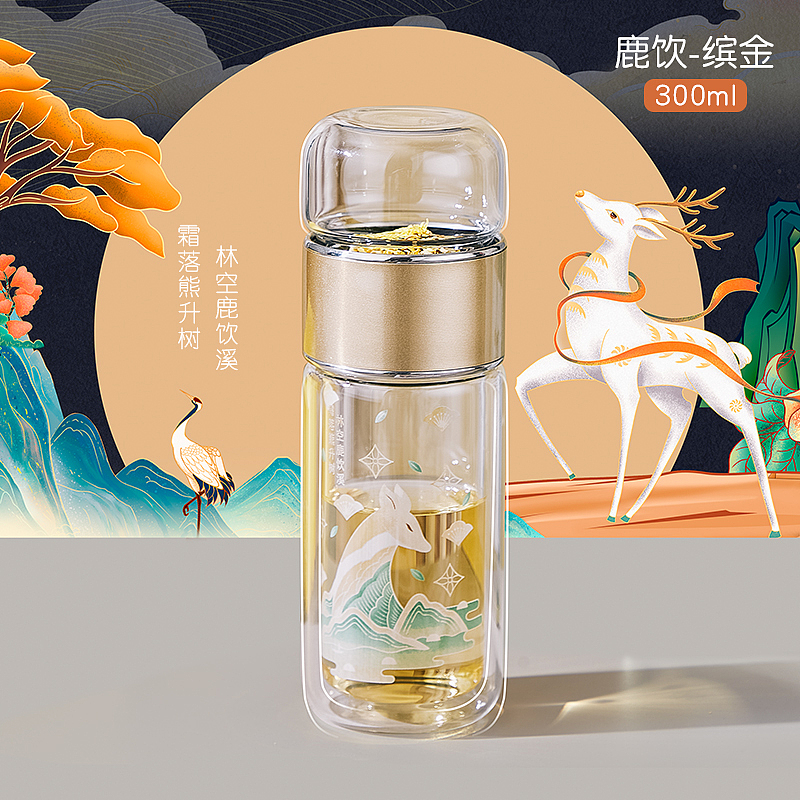 国潮风泡茶师双层玻璃杯（图ZMjc0MTU4MzAw） - 电商 - 站酷设计师jh_min原创素材 - 站酷ZCOOL