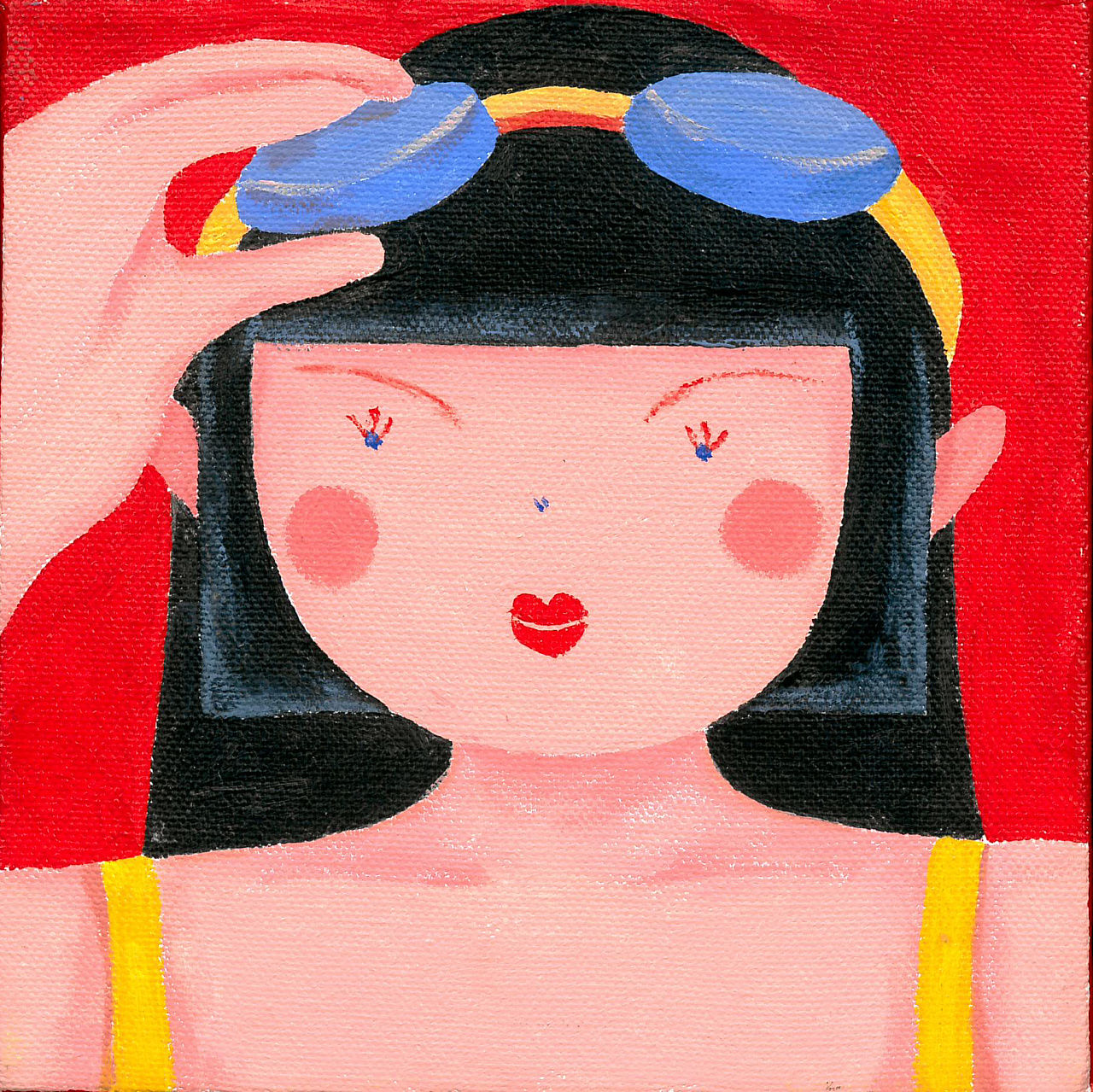 girl gaze eva 丙烯插画