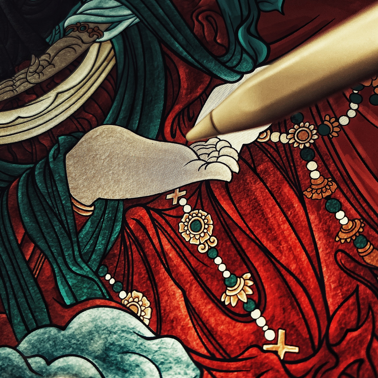 ipad绘制文殊菩萨（图ZMjIwMjEwMDI4） - 绘画 - 站酷设计师亦闳原创素材 - 站酷ZCOOL