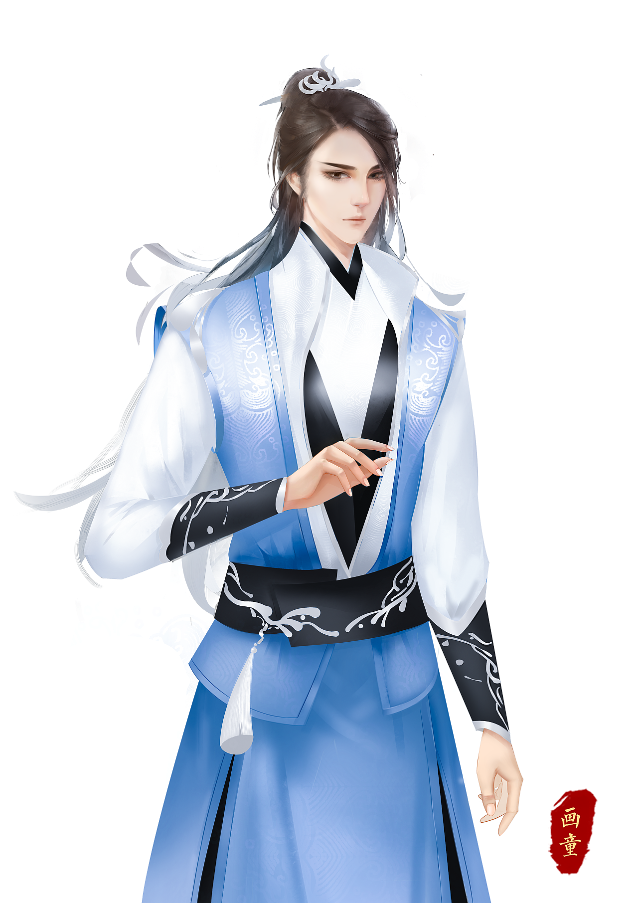 翩翩公子立绘|插画|游戏原画|一步一步走的画童 - 原创作品 - 站酷