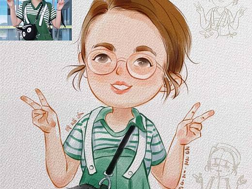 画水彩板绘头像