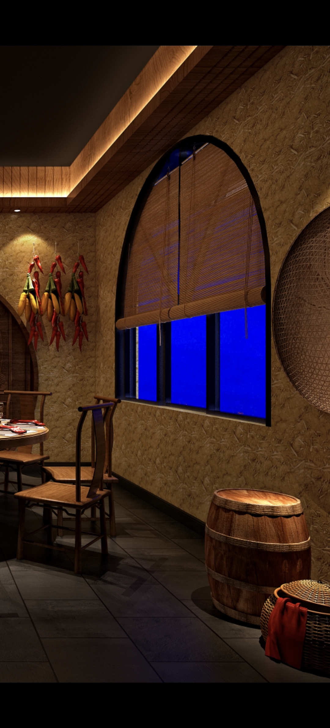 湘菜馆餐厅独立包间空间设计,线象空间之禧上装饰全案