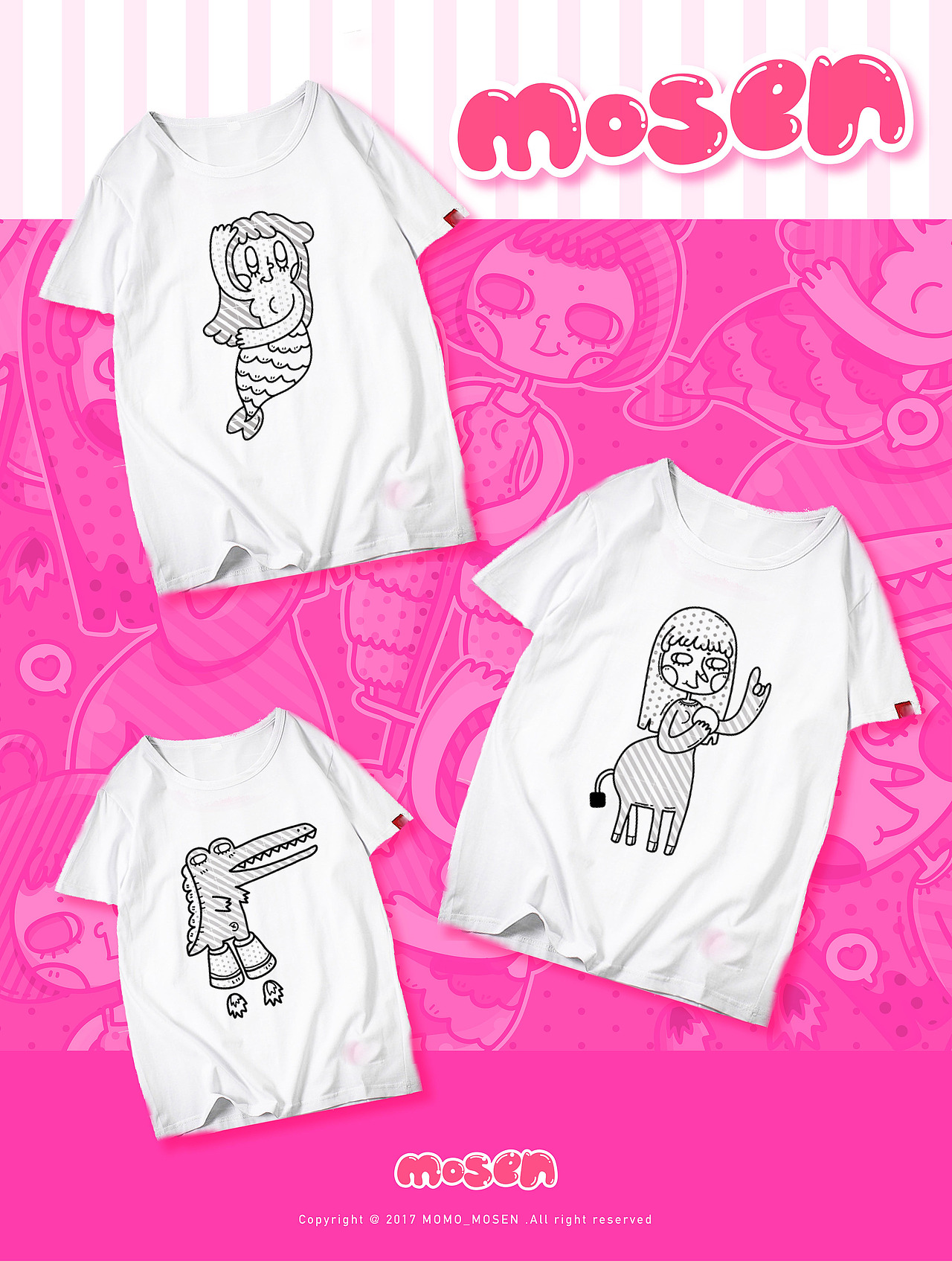 《画点有趣的》T恤插画（图ZODM0NzgyMjg=） - 商业插画 - 站酷设计师momo_mosen原创素材 - 站酷ZCOOL