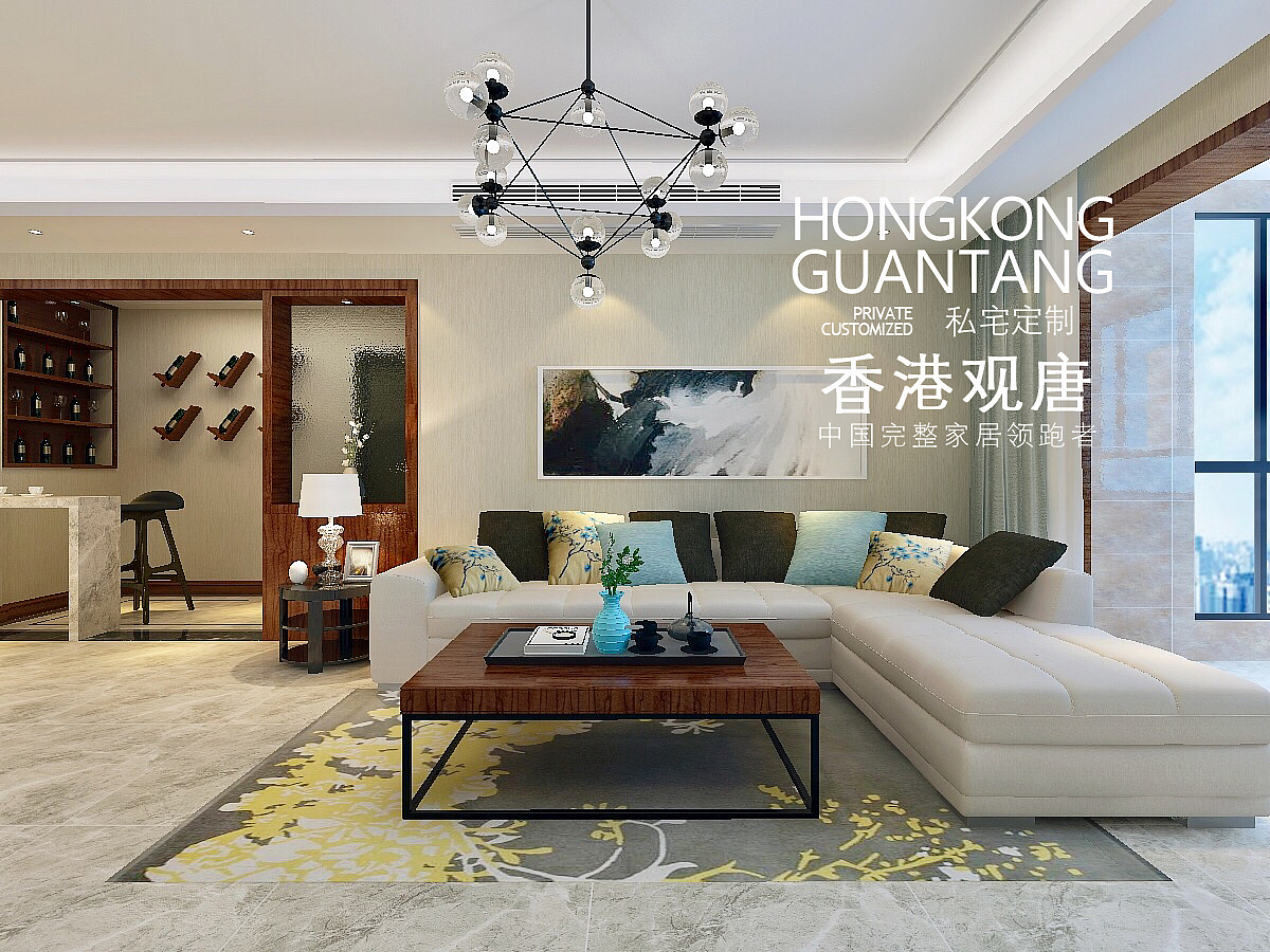 滕州观唐装饰滕州人和天地130平新中式风格装修效果图