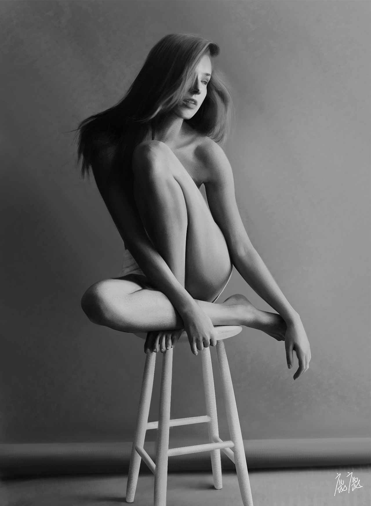 黑白人物练习（二）（图ZNjY1NjI4ODg=） - 创作习作 - 站酷设计师Leanna鹿原创素材 - 站酷ZCOOL