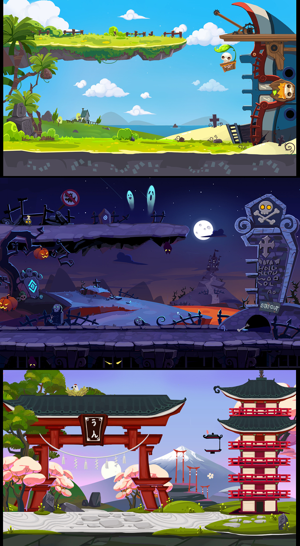 《小小骨头》游戏场景原画|插画|概念设定|我是7r - 原创作品 - 站酷