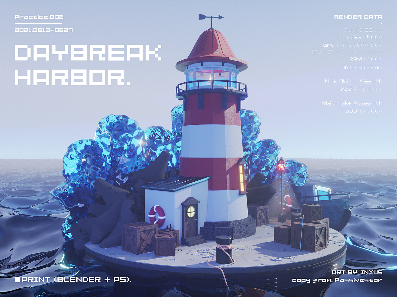 BLENDER - 灯塔场景临摹练习（图ZMjYwNDQ4NjI0） - 场景 - 站酷设计师XYX叉歪叉原创素材 - 站酷ZCOOL