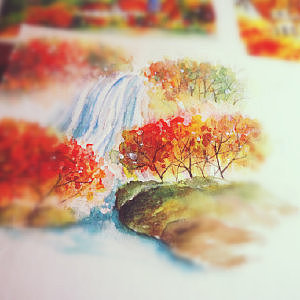 原创水彩风景四季系列（图ZMTI0NjUzODI4） - 商业插画 - 站酷设计师hbjoan原创素材 - 站酷ZCOOL