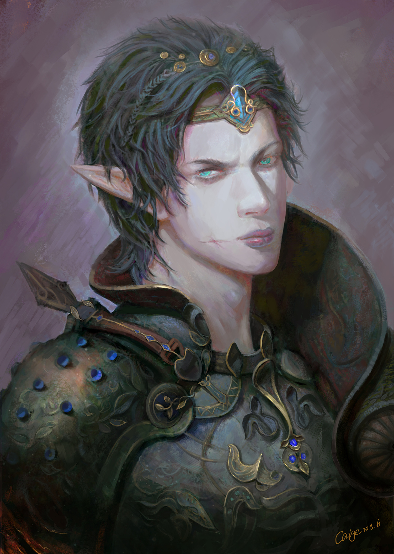 cg绘画精灵王子习作哈