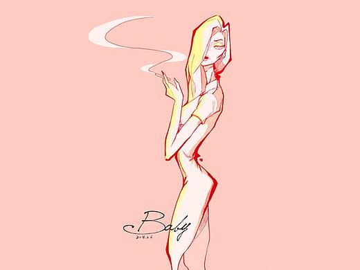 美女板绘