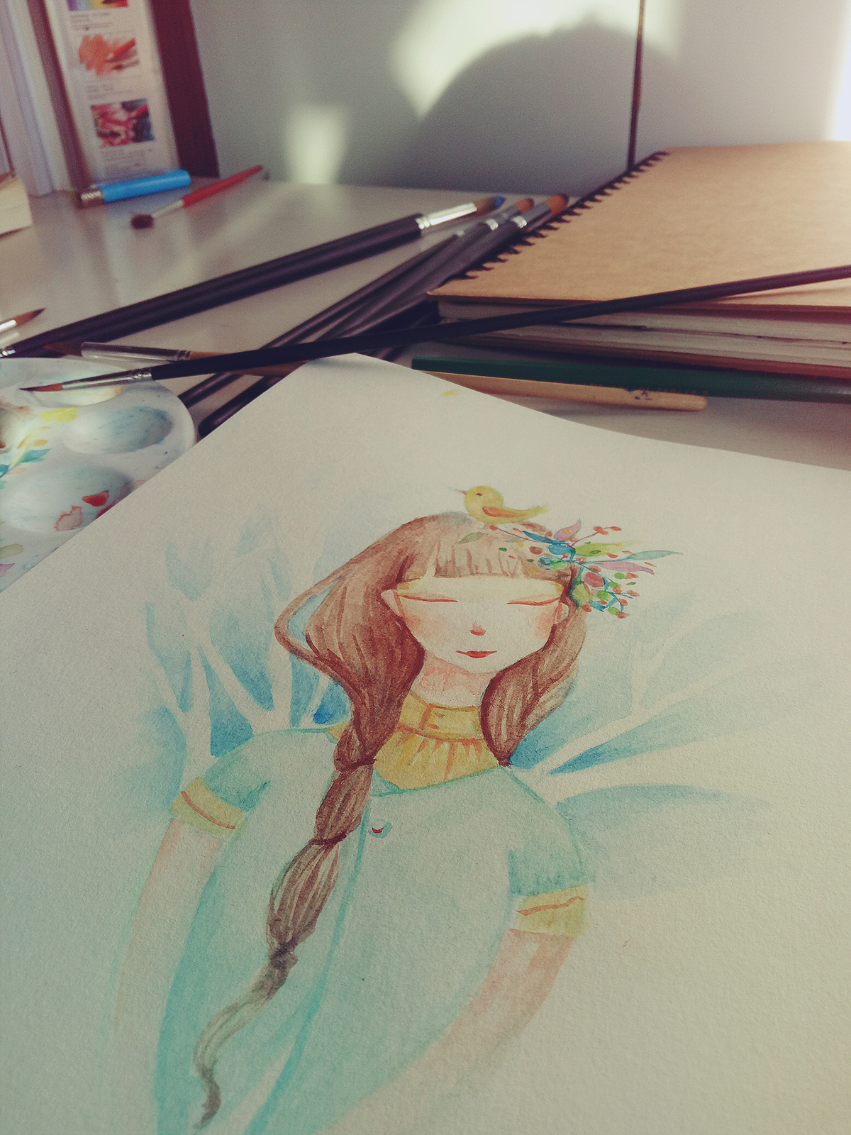 盲界之春暖（图ZNzMyNzA1MjQ=） - 艺术插画 - 站酷设计师叶子的画册原创素材 - 站酷ZCOOL