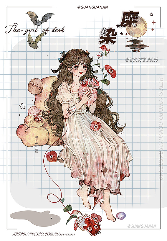 暗黑系列之糜染🖤（图ZMjgwNjU5OTMy） - 商业插画 - 站酷设计师官官an原创素材 - 站酷ZCOOL