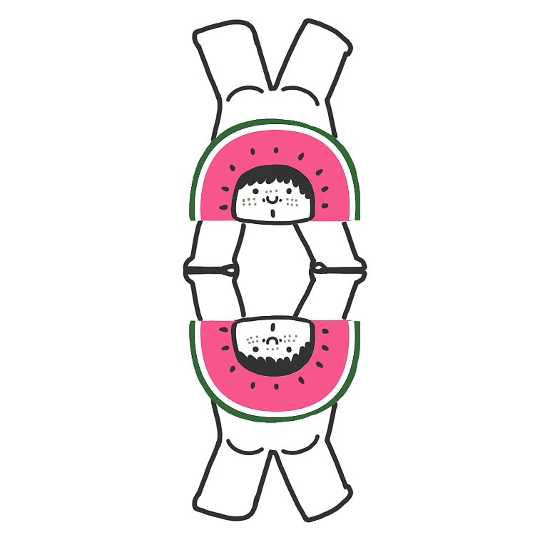 清爽西瓜女孩儿