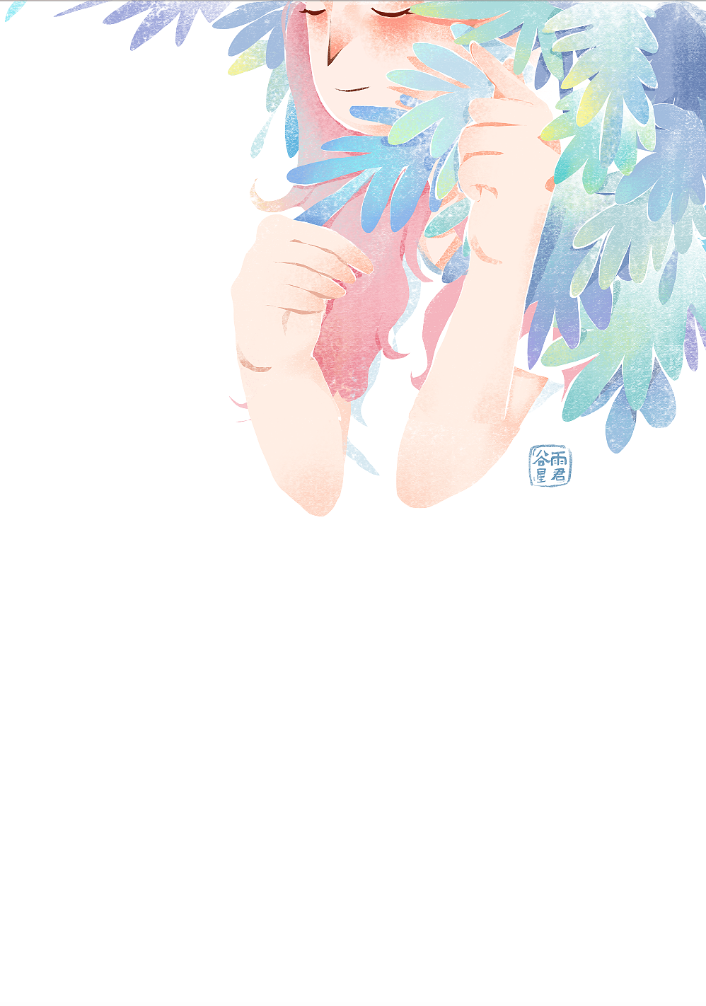 清凉的风（图ZODI5NTQxOTI=） - 商业插画 - 站酷设计师谷雨星君原创素材 - 站酷ZCOOL