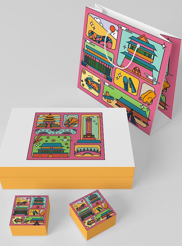 北京中轴线插画设计（图ZMjc4OTM4NDIw） - 商业插画 - 站酷设计师伊凡梅赫原创素材 - 站酷ZCOOL