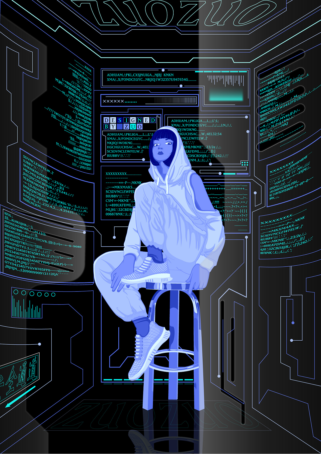 ai矢量插画,赛博朋克?