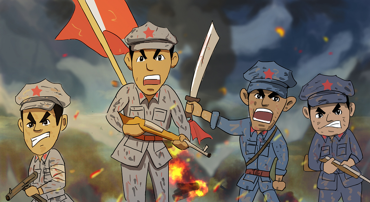 长征漫画故事《冲破云雾向赤水》