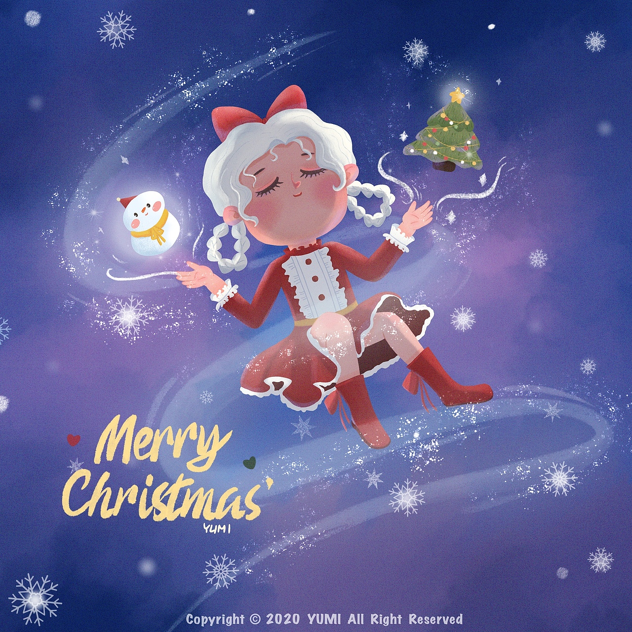 圣诞节的圣诞小菇凉