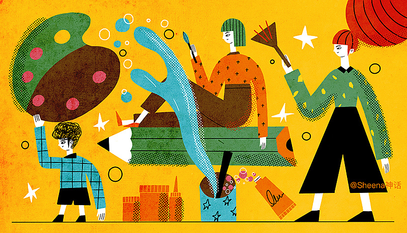 创意系列一组插画