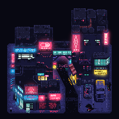霓虹频道-像素城市夜景（图ZMjYyNjY3Mzc2） - 像素画 - 站酷设计师bomb998原创素材 - 站酷ZCOOL