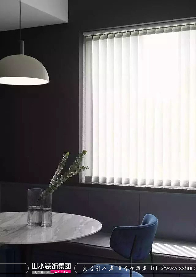 105㎡时尚住宅,高级灰+静谧蓝,复古有格调!