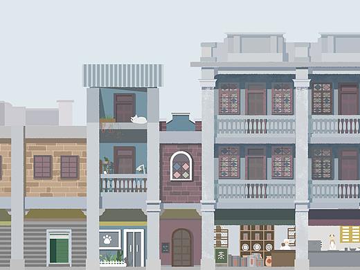 清晨街景（個人主頁-ZMzA5NjA0Njg=） - 創(chuàng)作習作 - 站酷設計師青蘋白原創(chuàng)素材 - 站酷ZCOOL