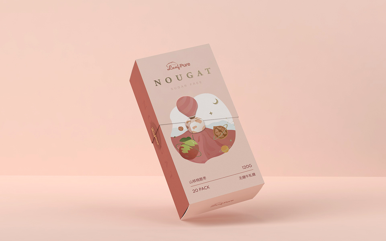 leafpure 无糖牛轧糖包装设计