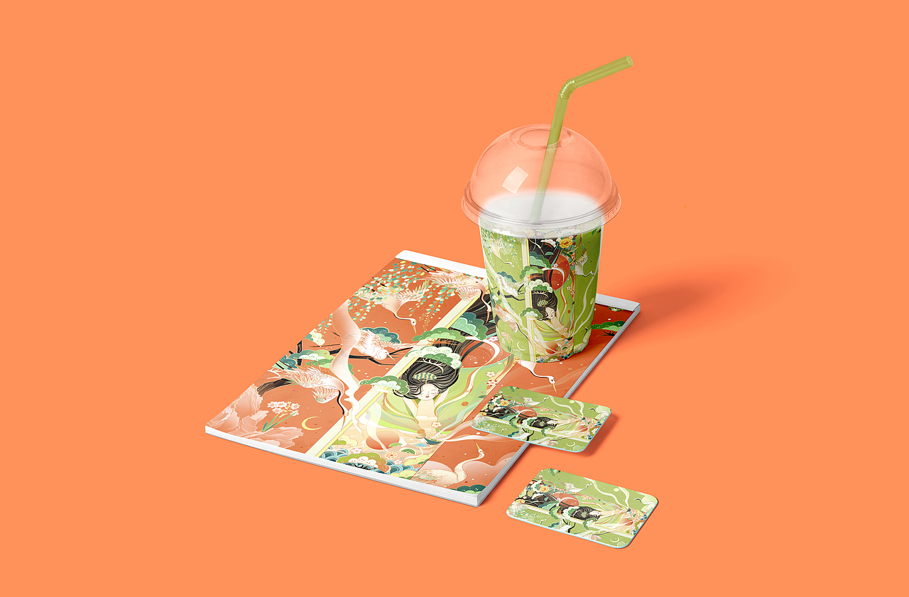 国风插画&小清新茶叶包装插画