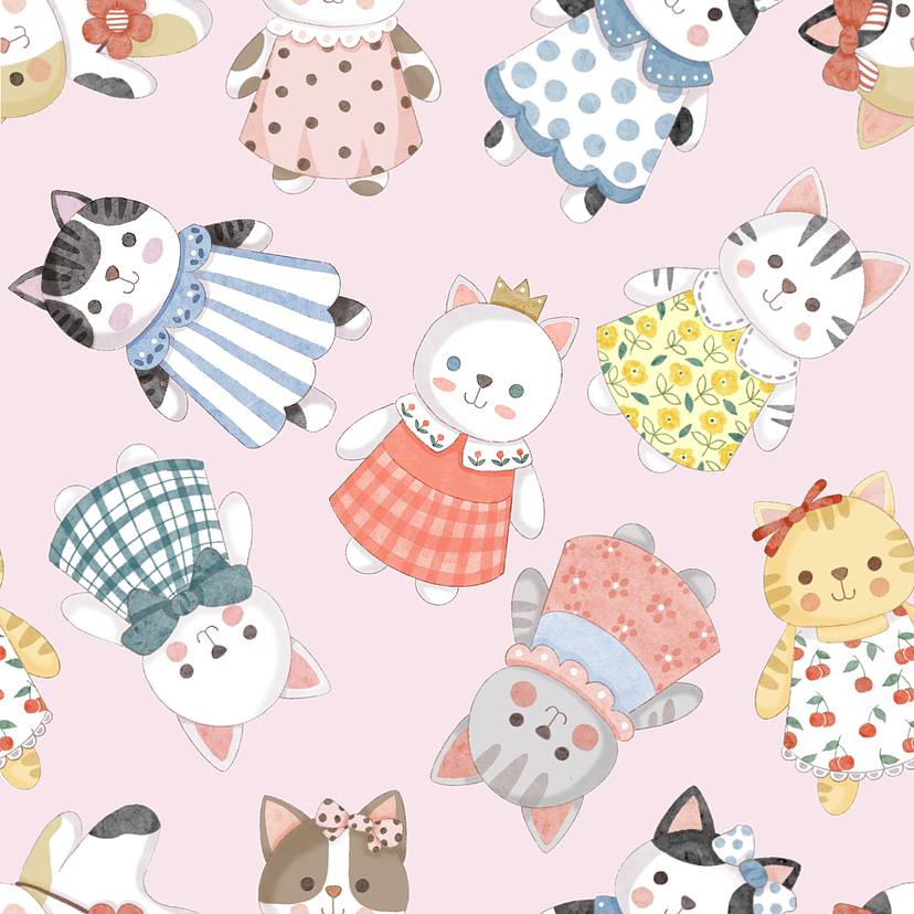 Procreate｜猫咪图案（图ZMzMzNzgzNjg4） - 商业插画 - 站酷设计师yuuyake原创素材 - 站酷ZCOOL