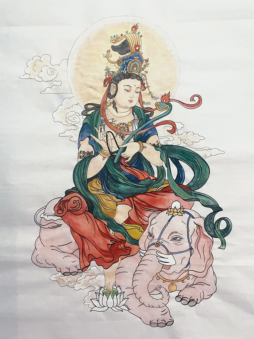 普贤菩萨（图ZMzE2MzU0NDg4） - 绘画 - 站酷设计师谦RQ谦原创素材 - 站酷ZCOOL