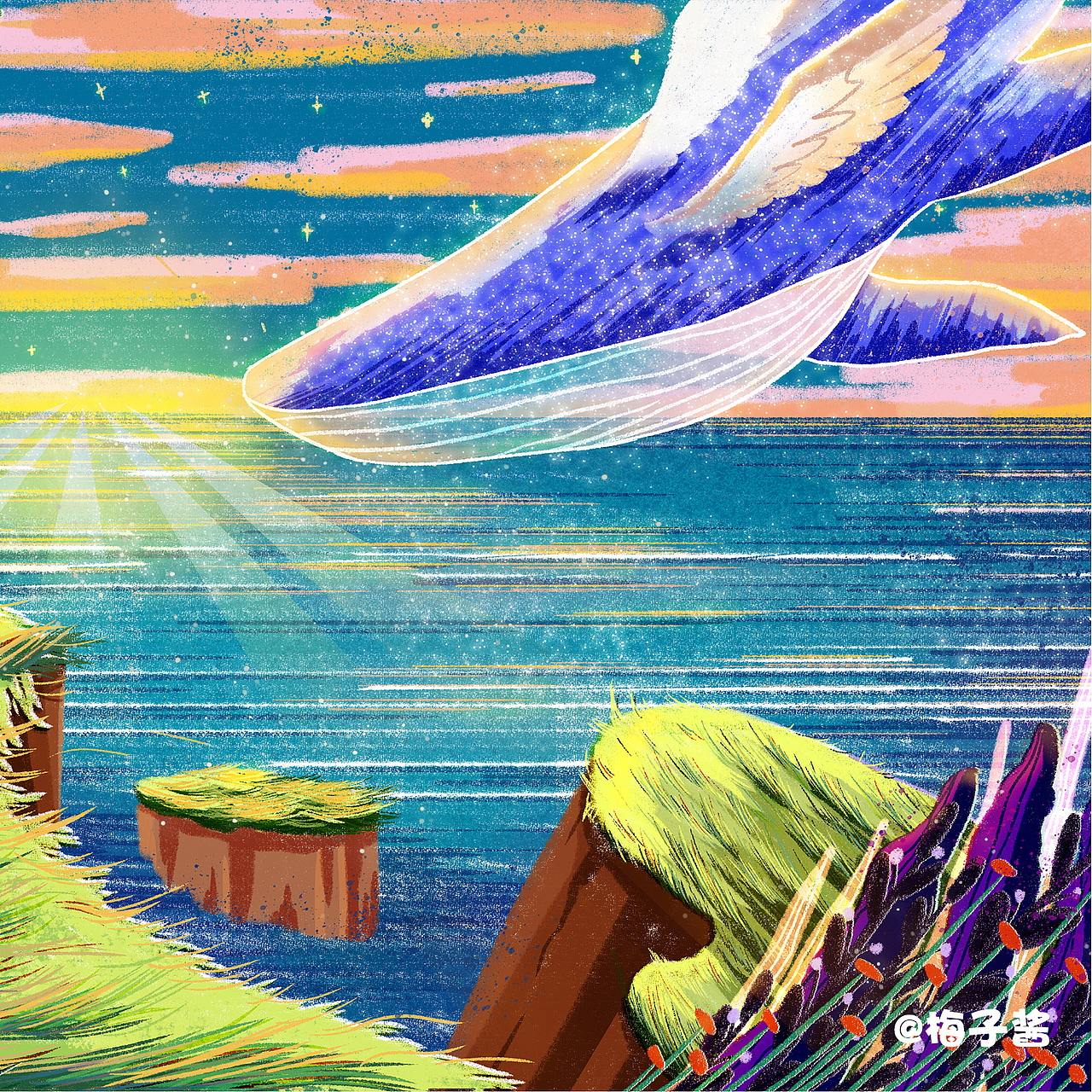 《鲸奇》（图ZMjg5ODk3MTky） - 商业插画 - 站酷设计师梅子酱zj原创素材 - 站酷ZCOOL