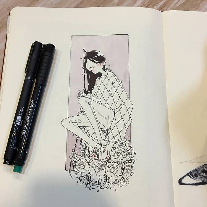 笔记本上的绘画