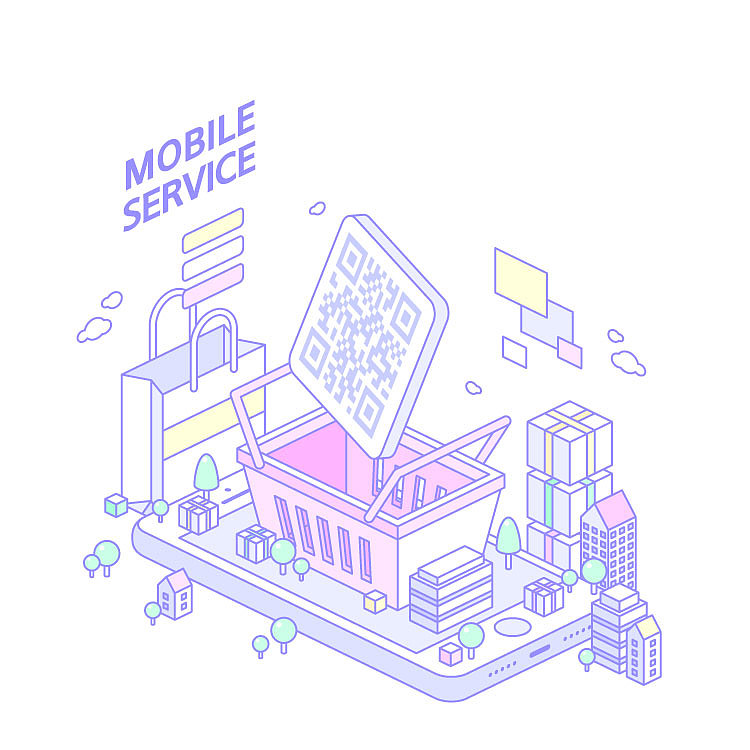 2.5D立体电商大促双节购物网页手机UI插画海报AI设计