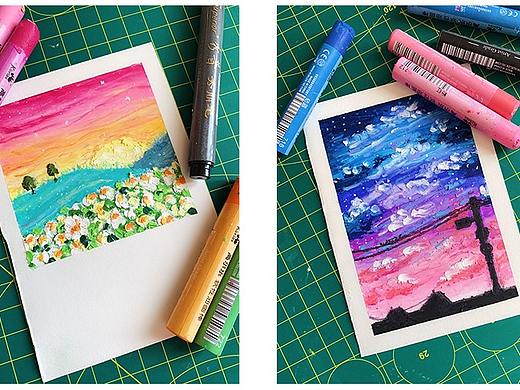 油画棒作品