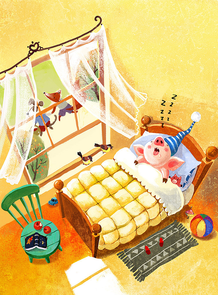爱睡懒觉的小猪（图ZMTEwNTY2MjEy） - 绘本 - 站酷设计师AmeiLili原创素材 - 站酷ZCOOL