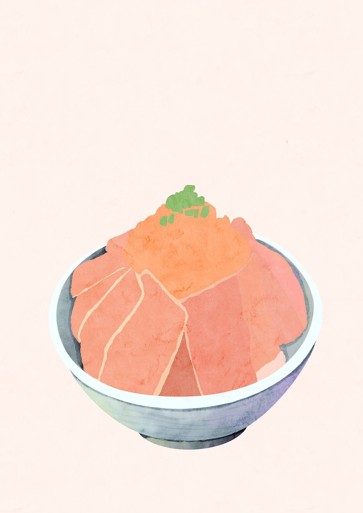 ipad水彩:和牛盖饭