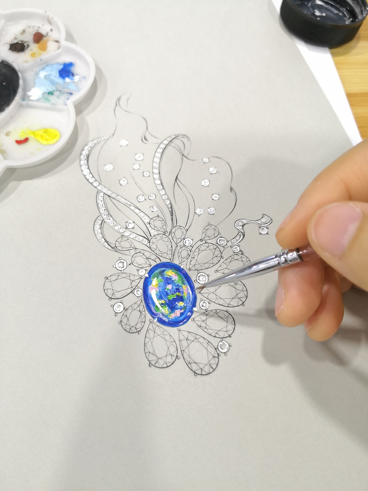 《遨游》彩宝奢华胸针（图ZMTg5OTAxMzYw） - 首饰设计 - 站酷设计师珠宝设计刘付秋婷原创素材 - 站酷ZCOOL