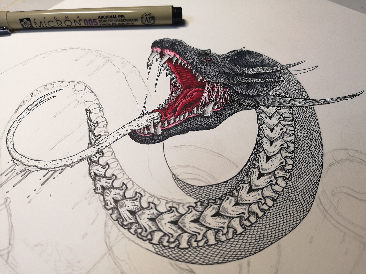 20191216山海经毣柞山海南山经怪蛇大图