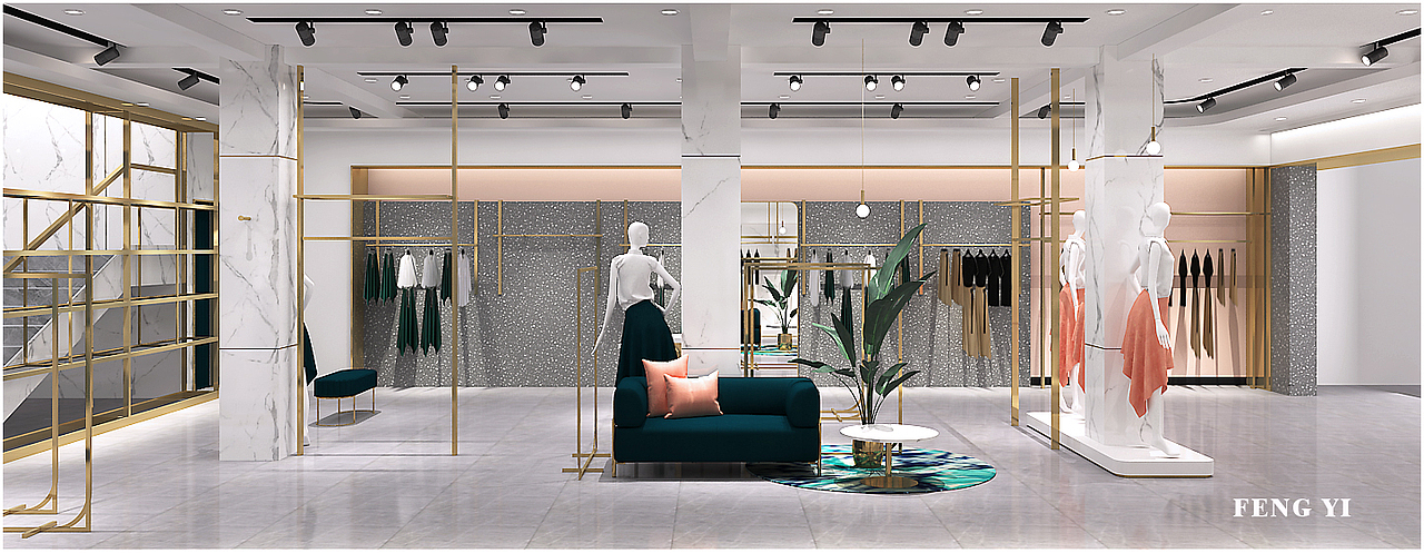 女裝店，柱子。（圖ZMjIzMjYzMjQ0） - 家裝設(shè)計 - 站酷設(shè)計師馮老師設(shè)計原創(chuàng)素材 - 站酷ZCOOL