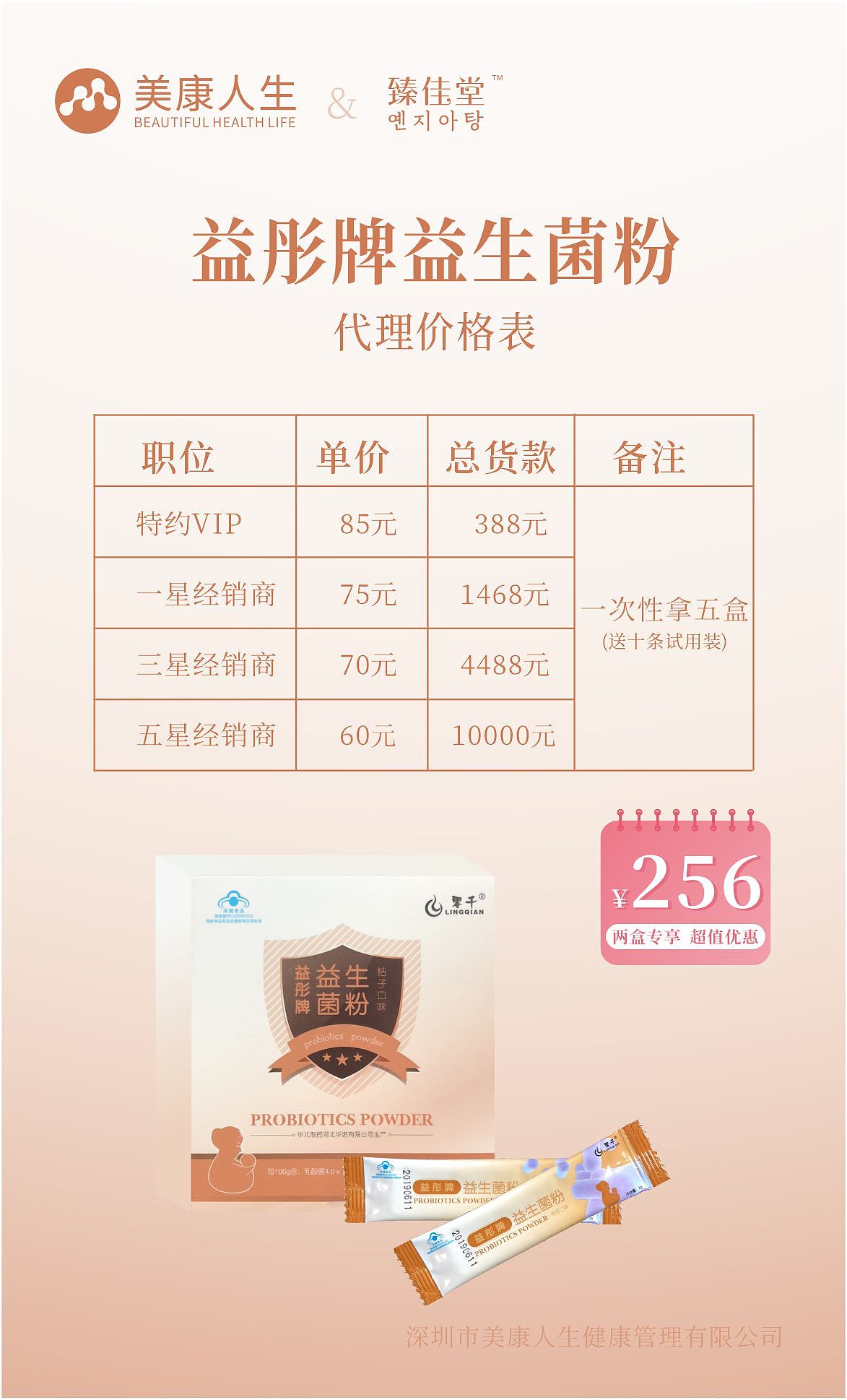 益彤牌益生菌-价格表