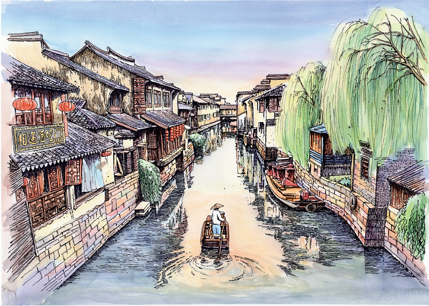 烟雨江南如水西塘